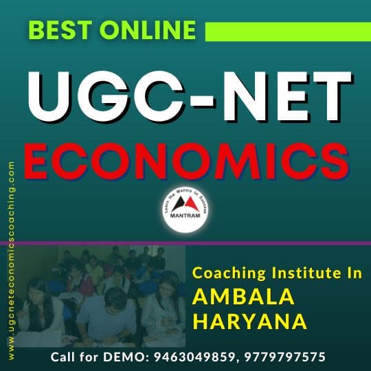 Best Online UGC NET Economics Coaching Institute in Ambala Haryana